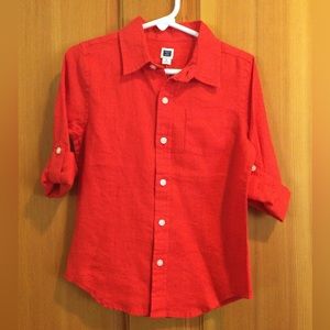 Janie and Jack red button up short sleeve shirt new with tag